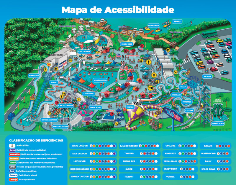 mapa de acessibilidade - Wet'n Wild