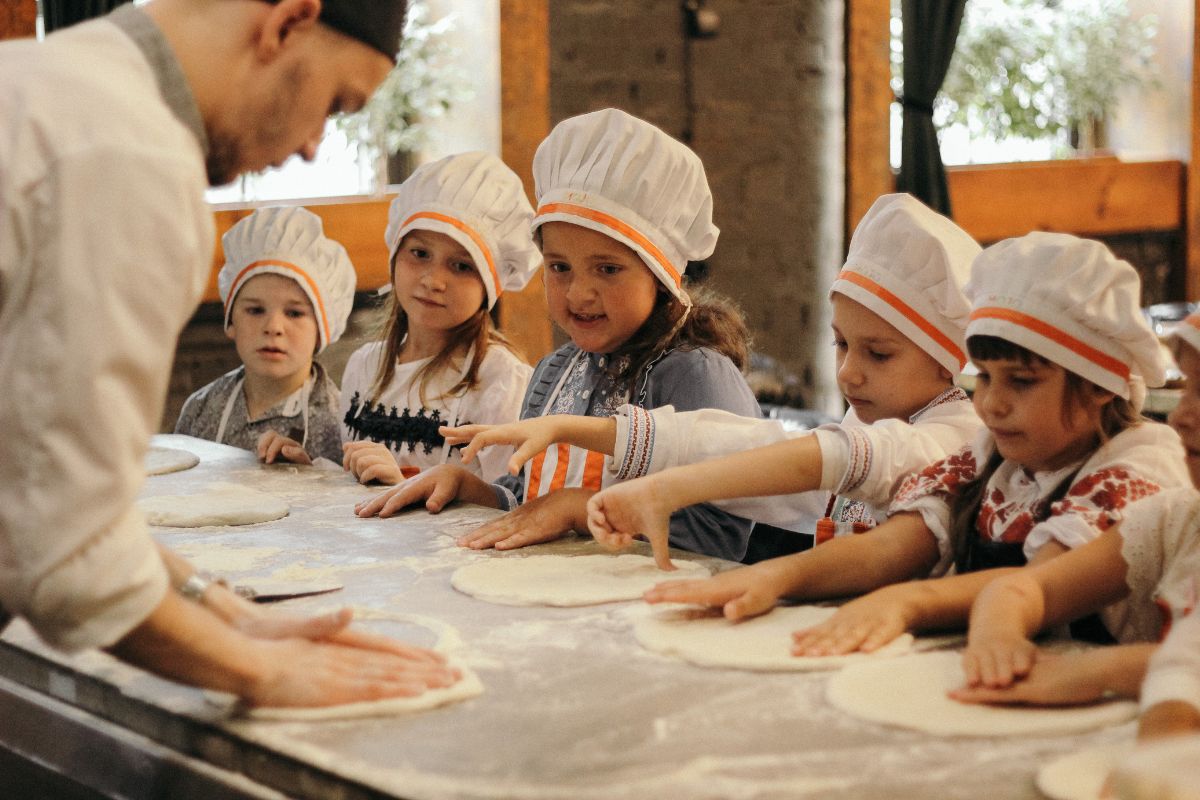 Oficina de pizza para crianças