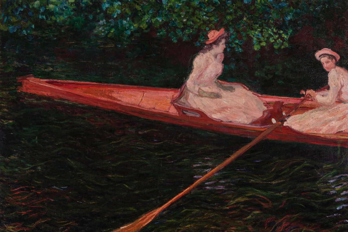 Claude Monet (Paris, França, 1840-Giverny, França , 1926) [Paris, France, 1840–Giverny, France, 1926] A canoa sobre o Epte [The Canoe on the Epte], circa 1890 Óleo sobre tela [Oil on canvas], 133,5 x 146 x 3 cm Museu de Arte de São Paulo Assis Chateaubriand, compra [purchase], 1953, MASP.00092 Foto [Photo]: João Musa